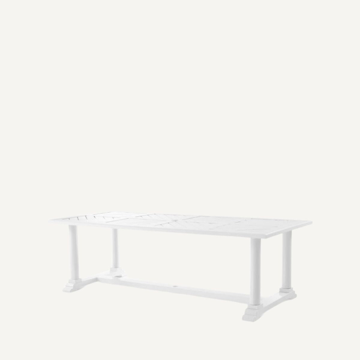 Table extérieure en métal blanc Rive