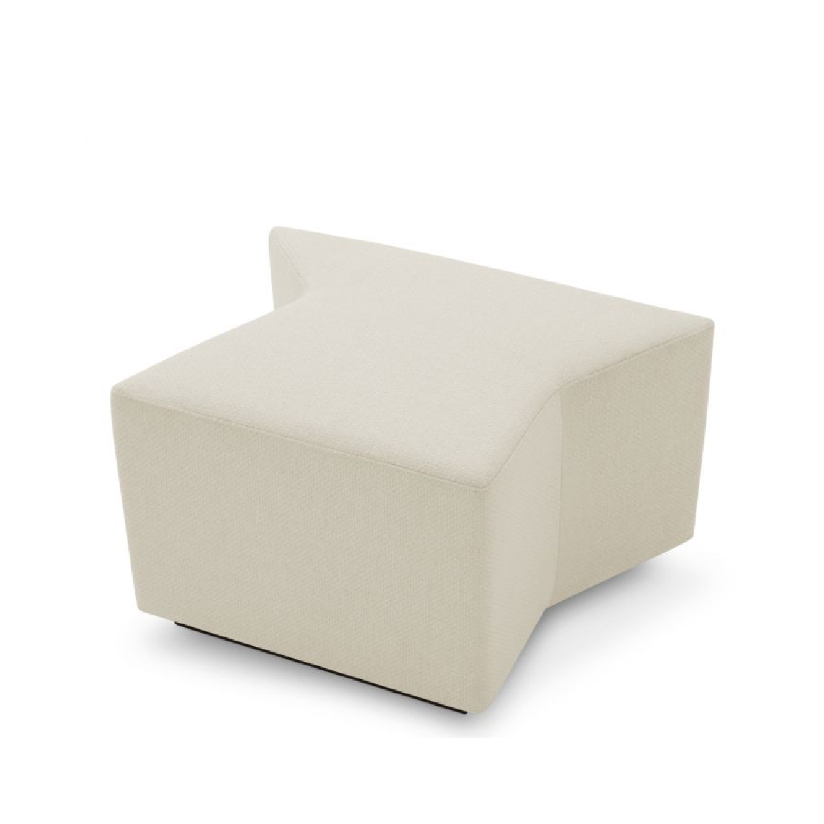 Pouf en tissu crème (lot de 3)