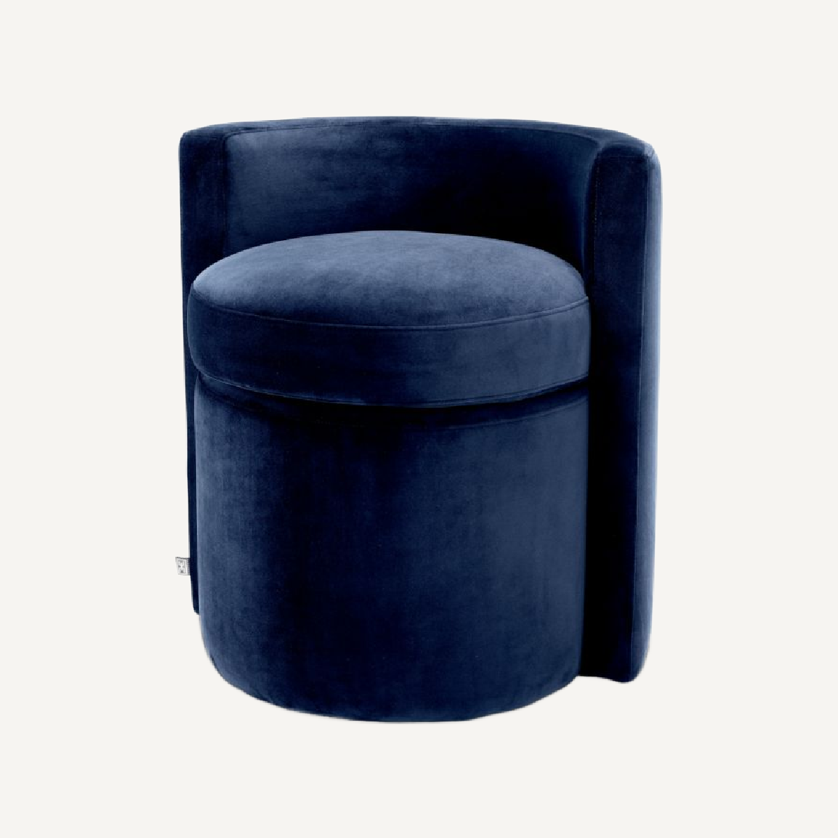 Tabouret en velours bleu nuit