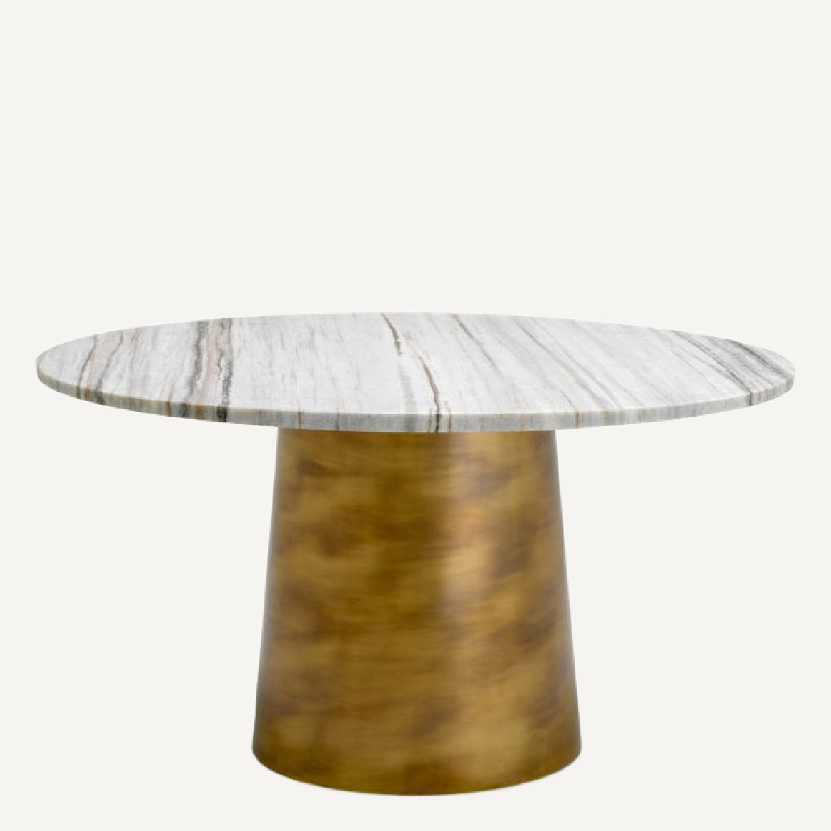 Table basse dorée en marbre blanc