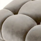 Pouf en velours greige