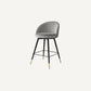 Chaise de comptoir en velours gris clair (lot de 2)