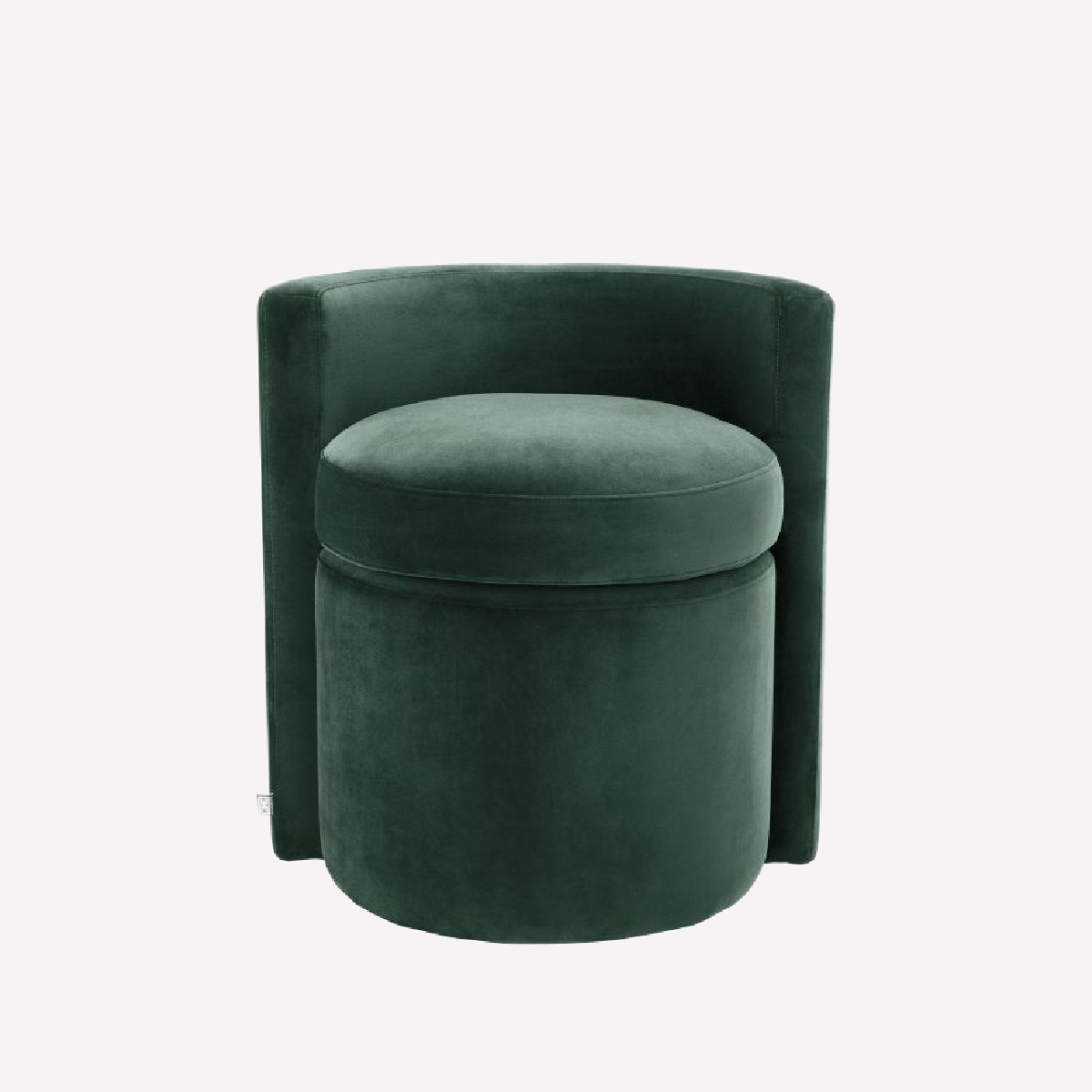 Tabouret en velours vert foncé