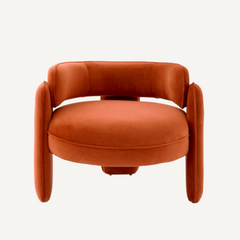 Orange Velvet Accent Chair