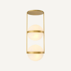 Gold Finish White Glass Ceiling Light Fixture