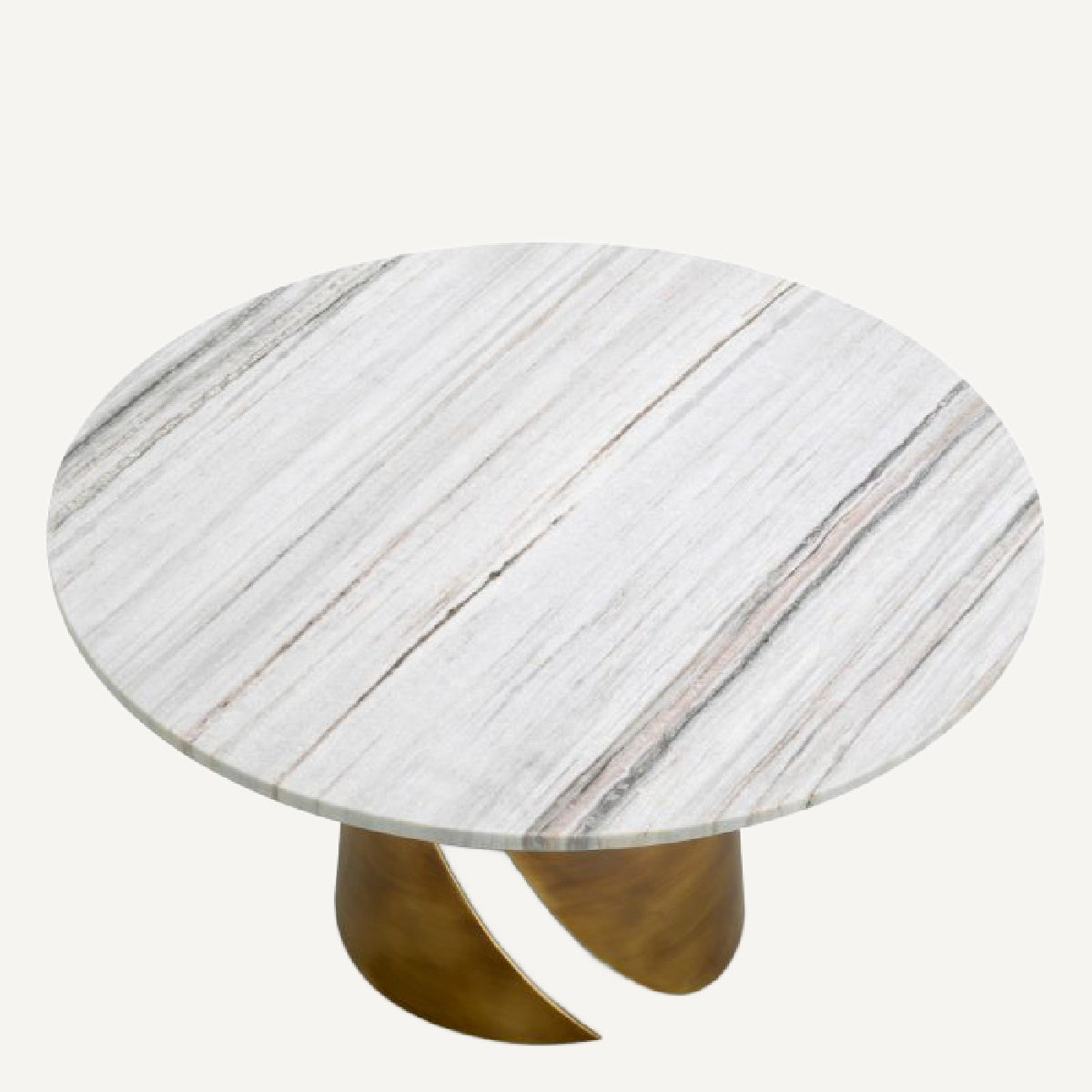 Table basse dorée en marbre blanc