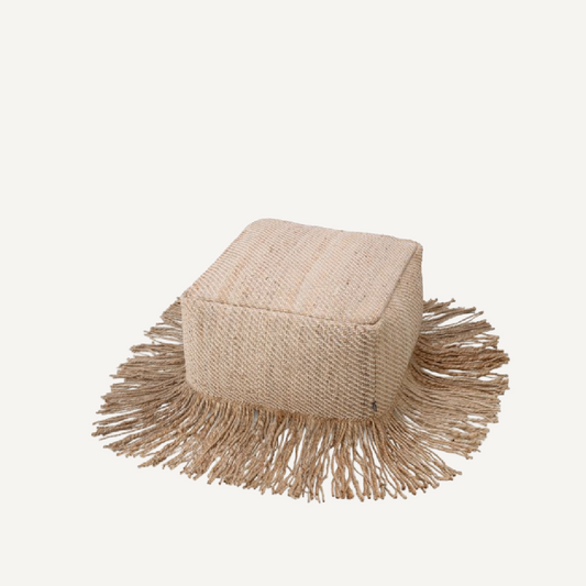 Pouf en jute beige