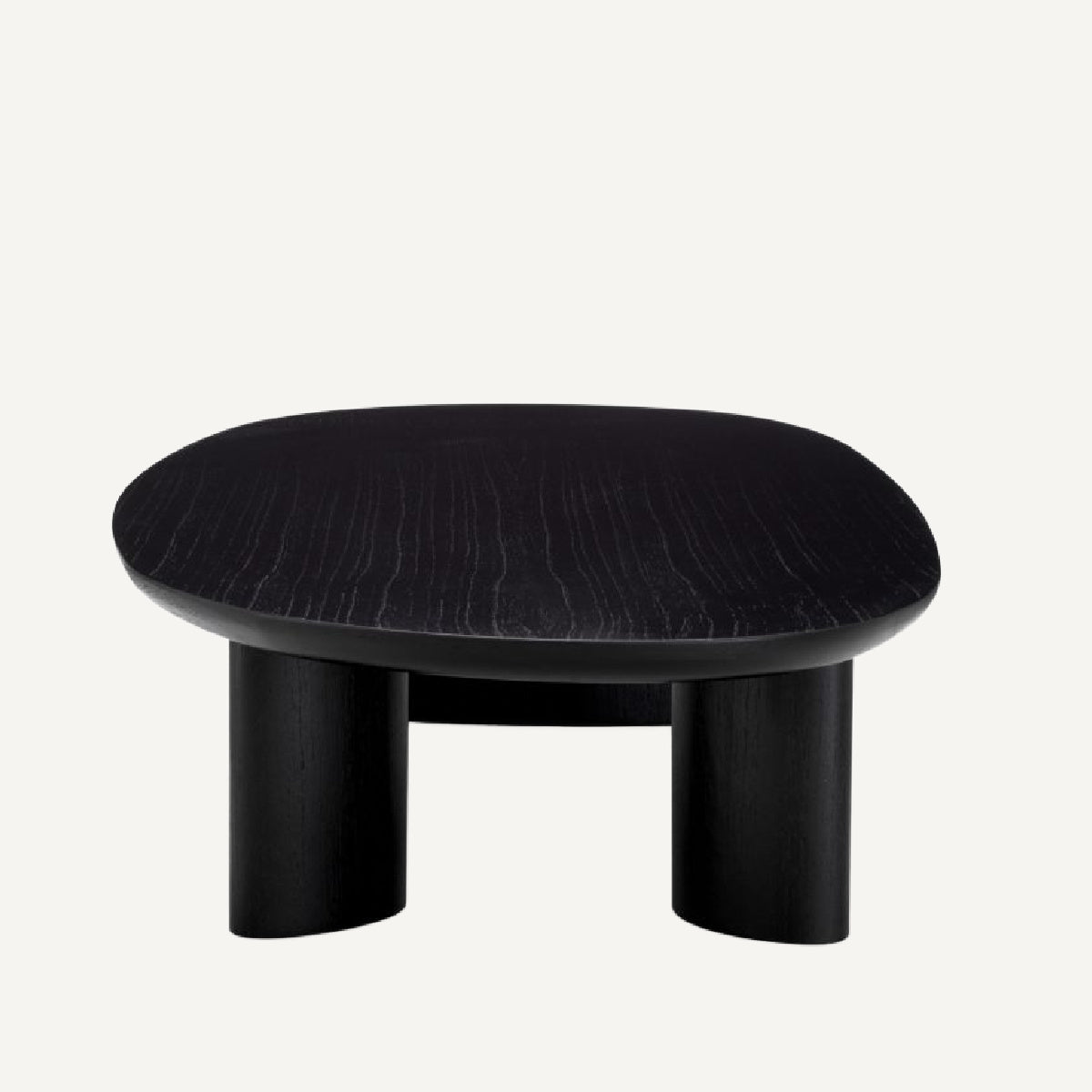 Table basse organique en bois noir