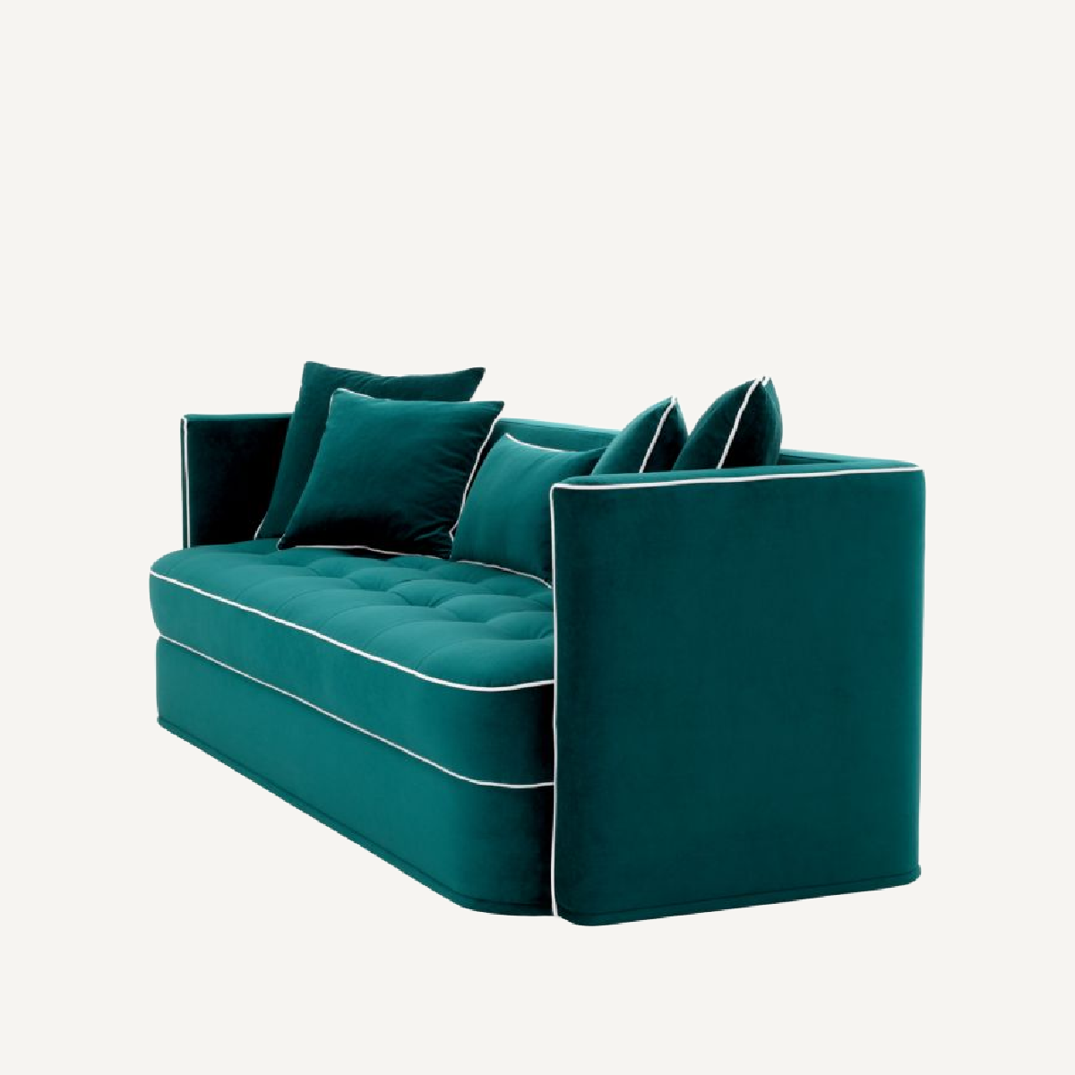 Canapé 3 places en velours turquoise