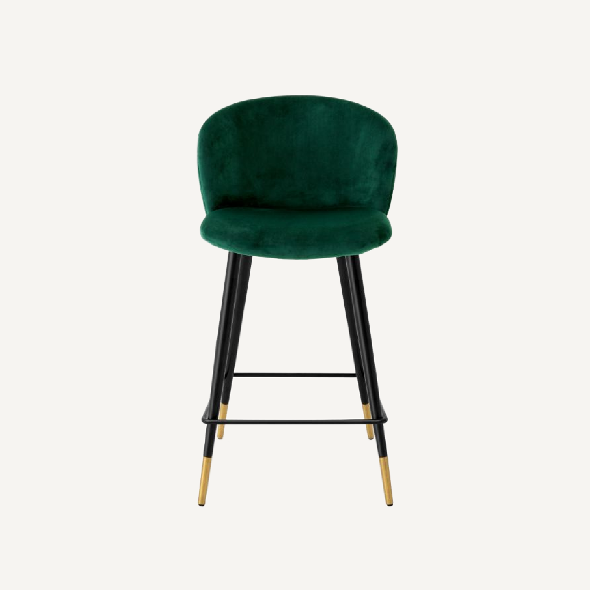 Chaise de comptoir en velours vert