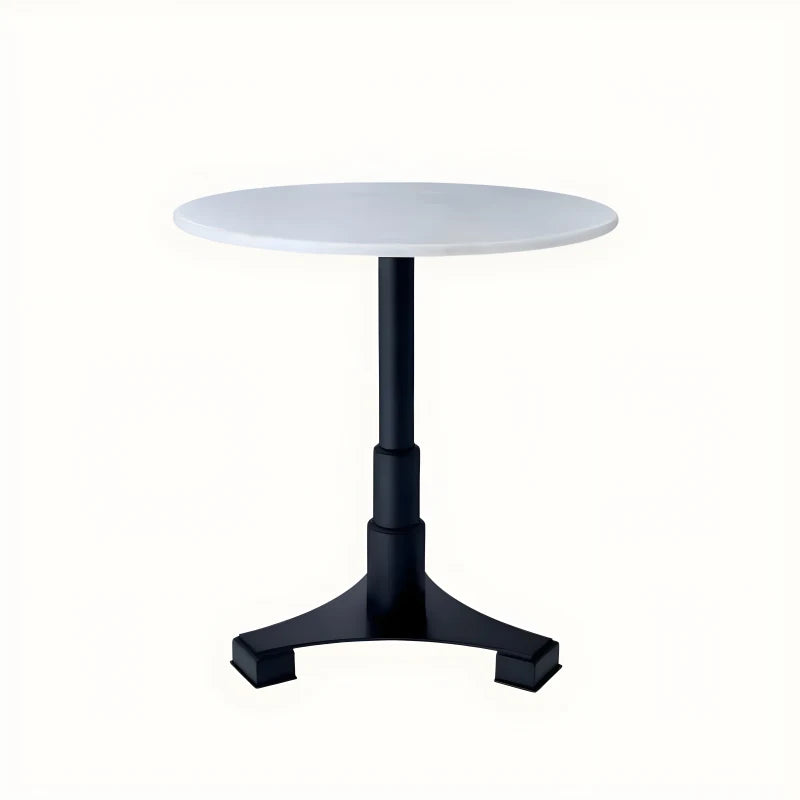 Table ronde extérieure en marbre blanc