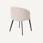 Chaise de salle à manger avec accoudoirs bouclé crème (lot de 2)