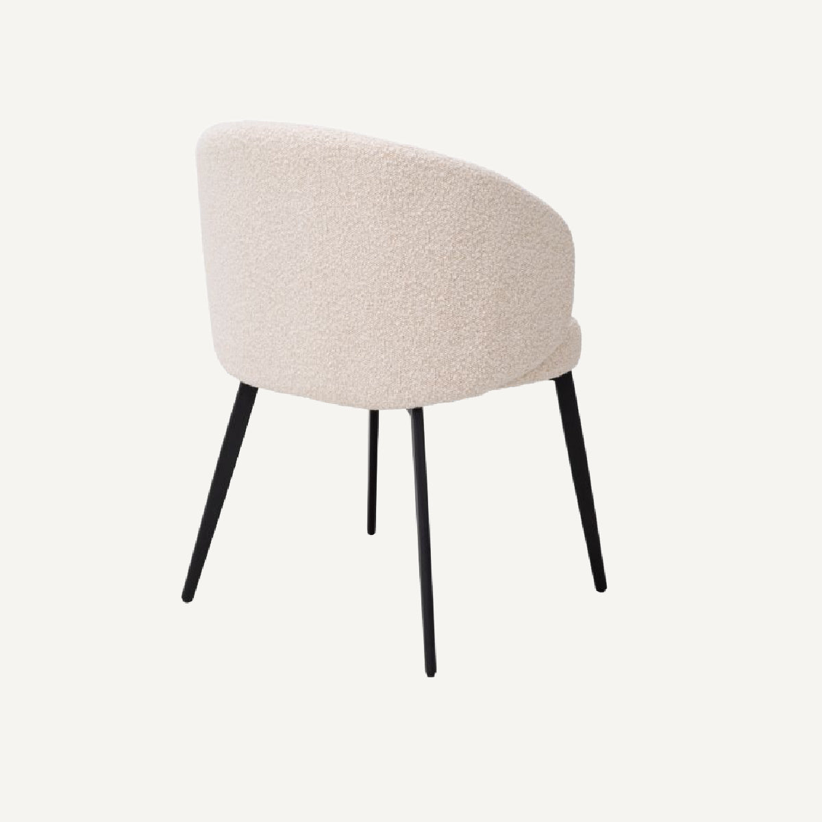 Chaise de salle à manger avec accoudoirs bouclé crème (lot de 2)