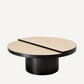 Table basse en bronze et travertin