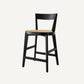 Chaise de comptoir noire en rotin