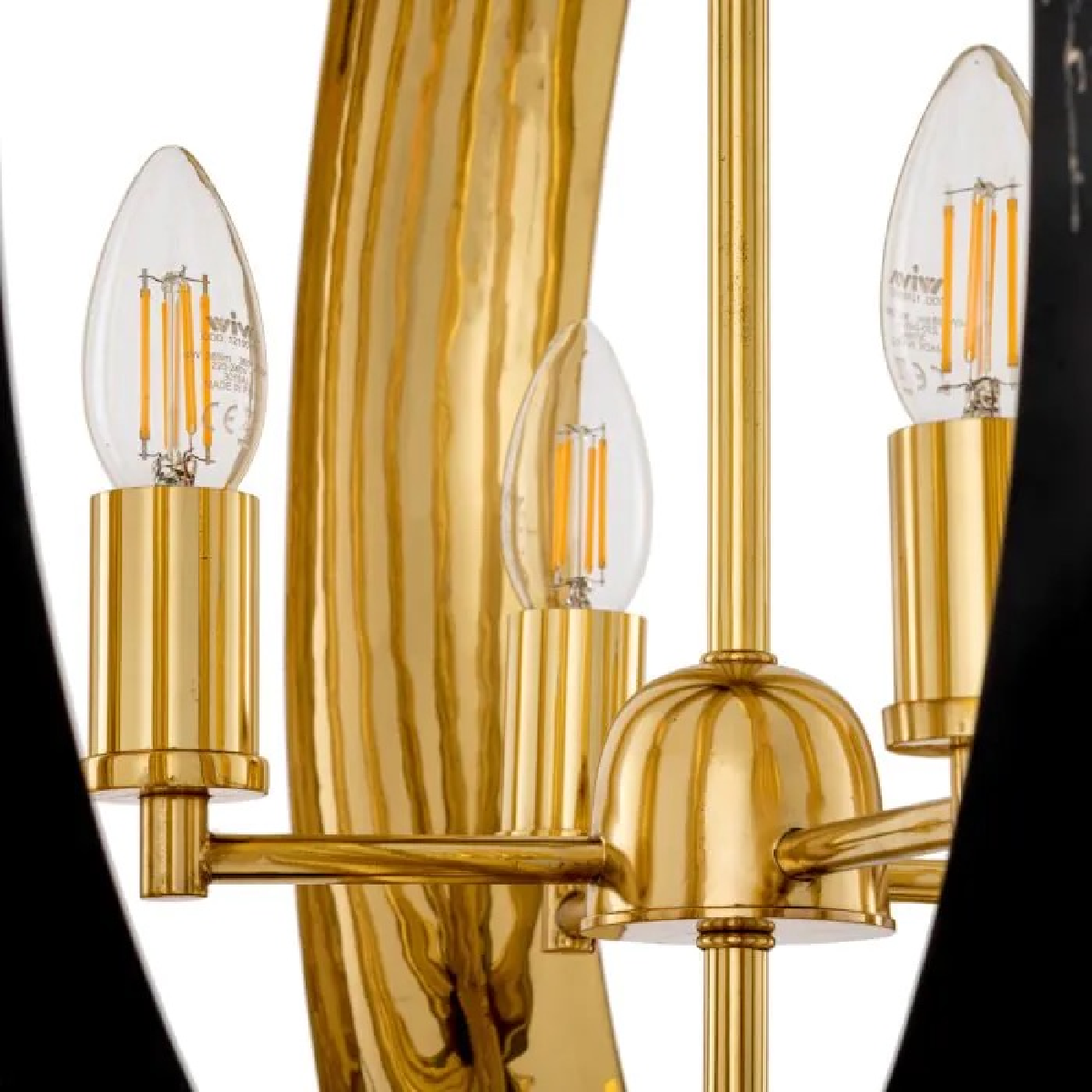 Lustre en bronze et laiton poli