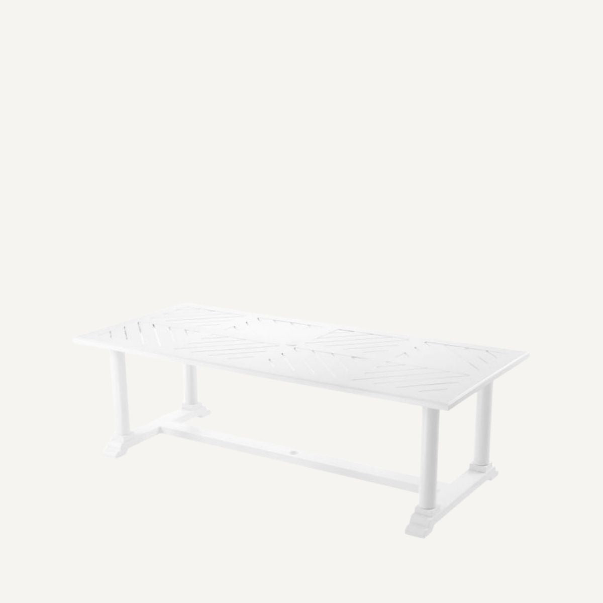 Table extérieure en métal blanc Rive