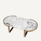 Table basse dorée en marbre