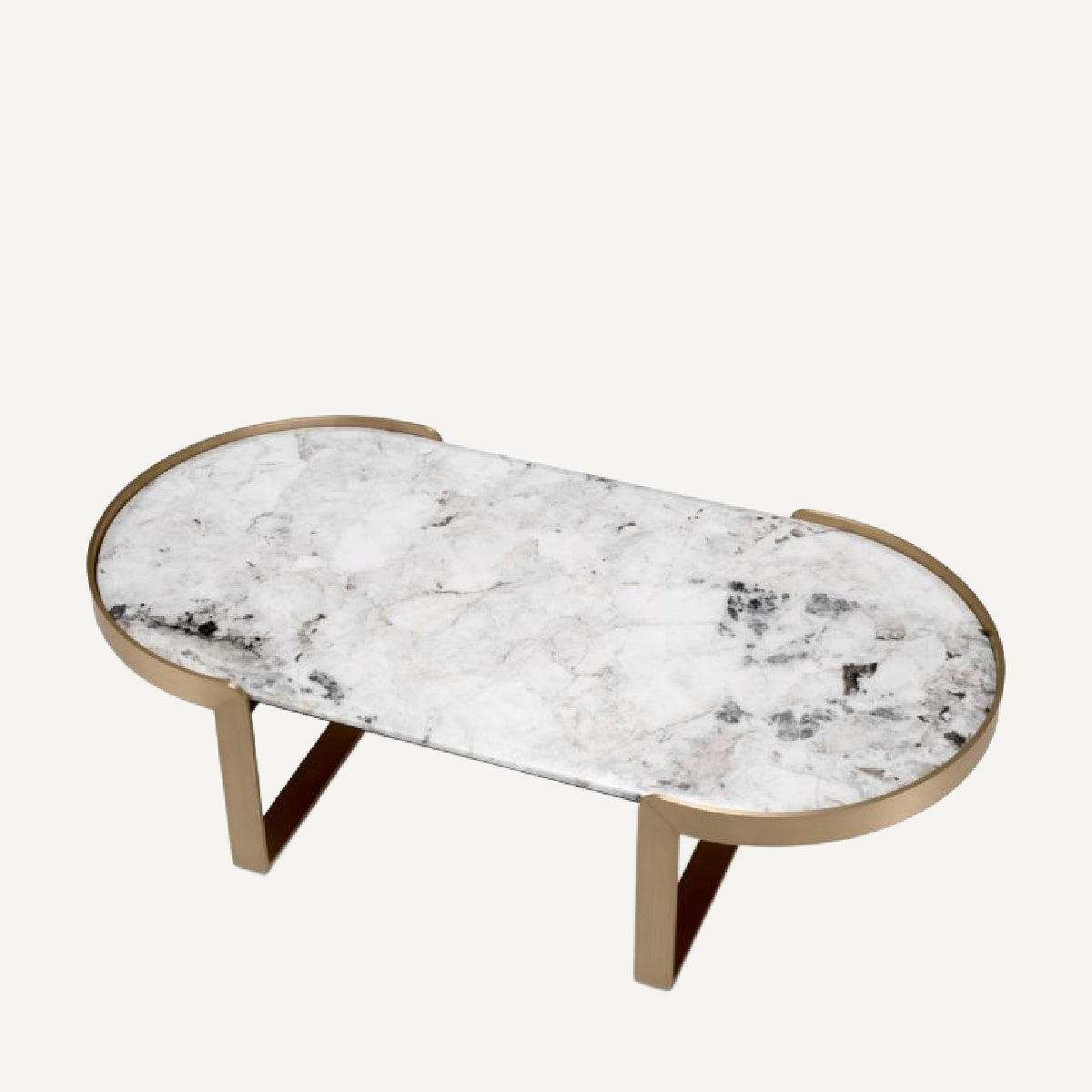 Table basse dorée en marbre