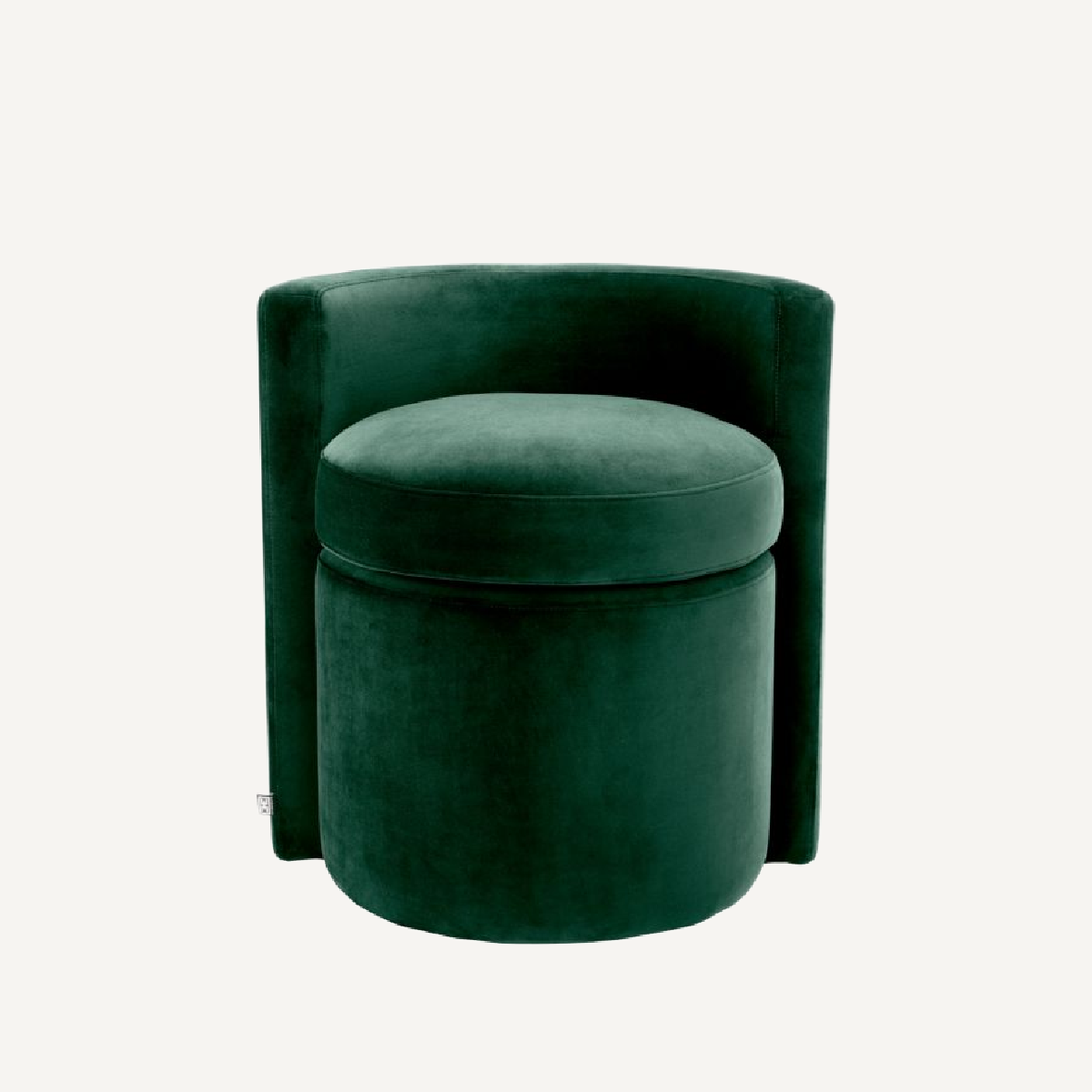 Tabouret en velours vert foncé