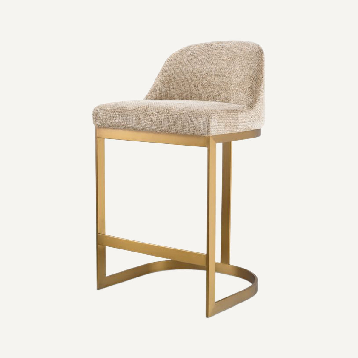 Chaise de comptoir en tissu sable