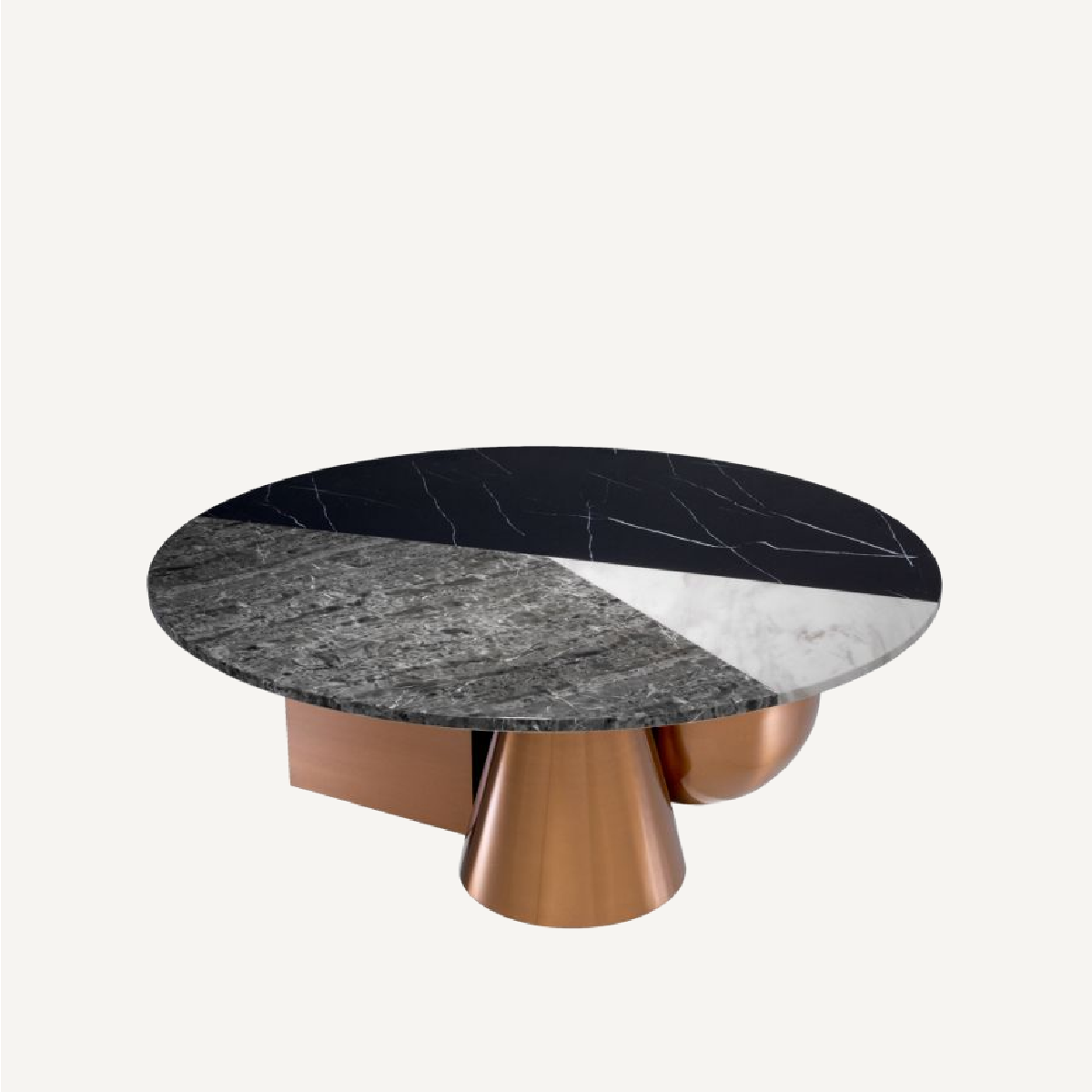 Table basse cuivrée en céramique
