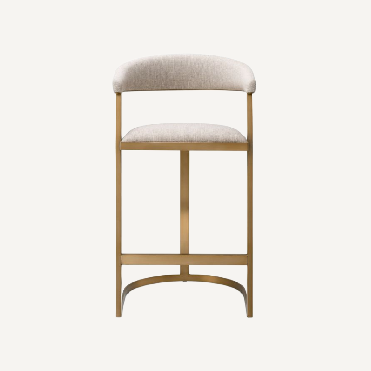 Chaise de comptoir en tissu blanc écru