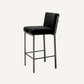 Chaise de bar en bronze et velours noir