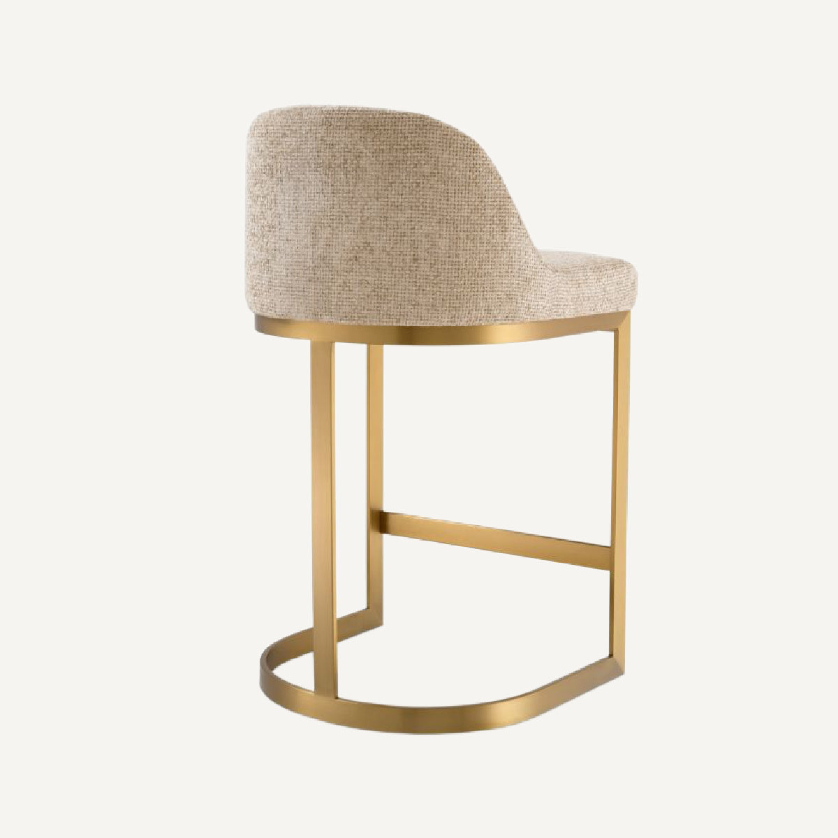Chaise de comptoir en tissu sable