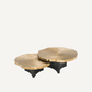 Table basse en laiton dorée (lot de 2)
