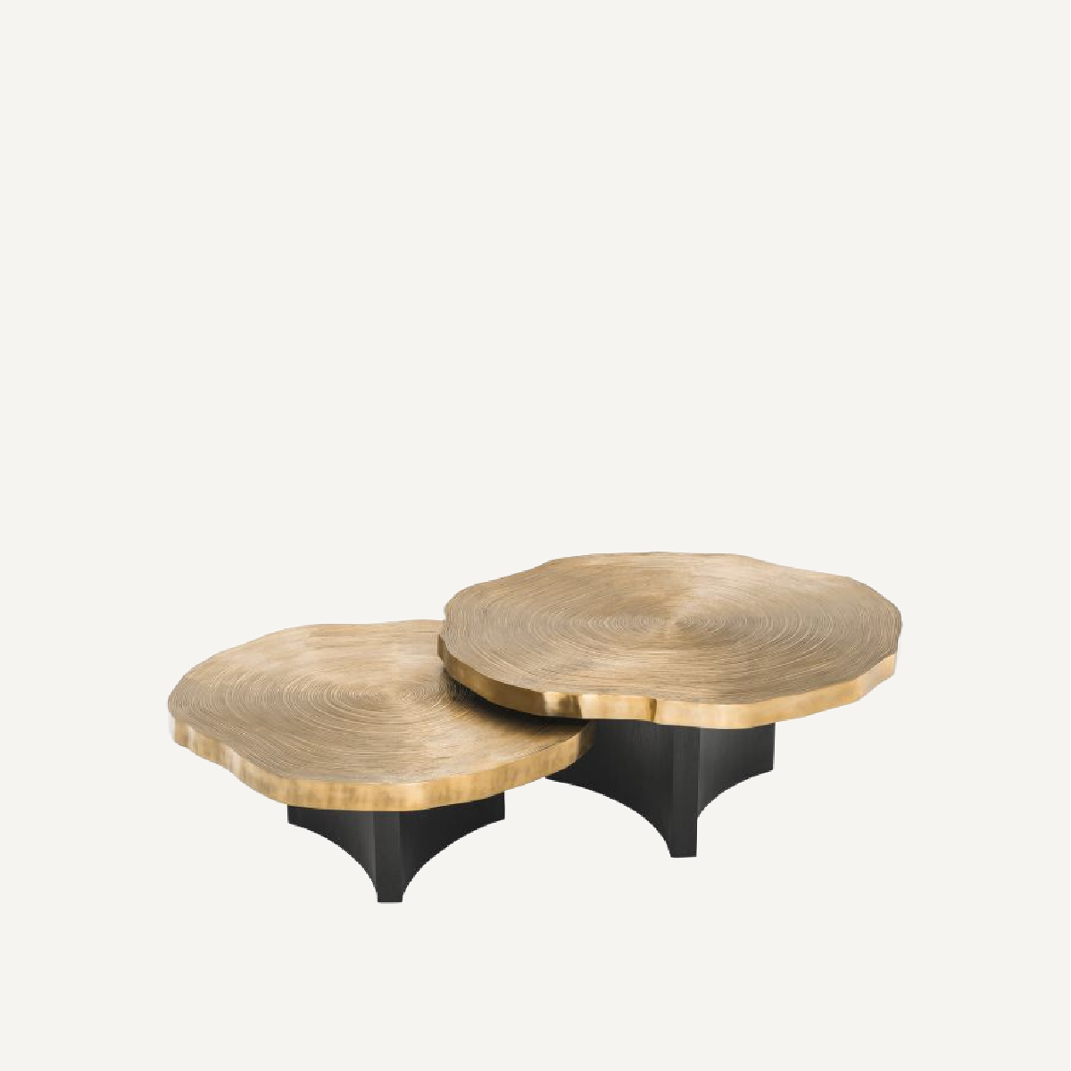 Table basse en laiton dorée (lot de 2)