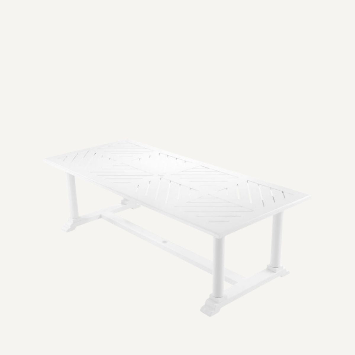 Table extérieure en métal blanc Rive