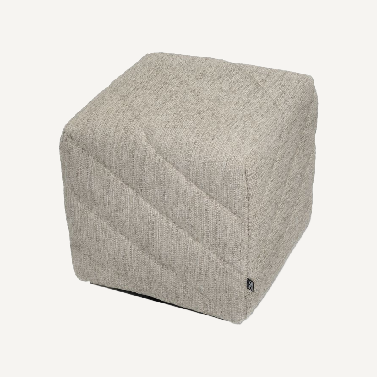 Pouf en tissu greige