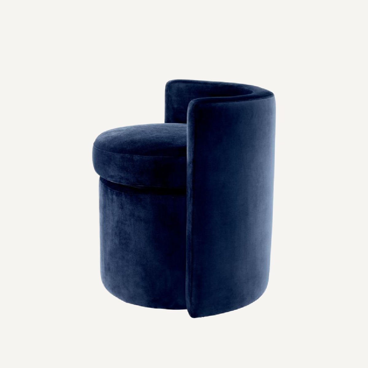 Tabouret en velours bleu nuit