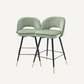 Chaise de comptoir en velours vert (lot de 2)