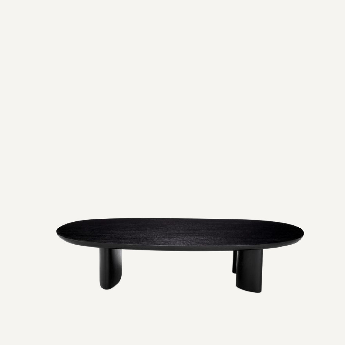 Table basse organique en bois noir