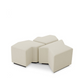 Pouf en tissu crème (lot de 3)