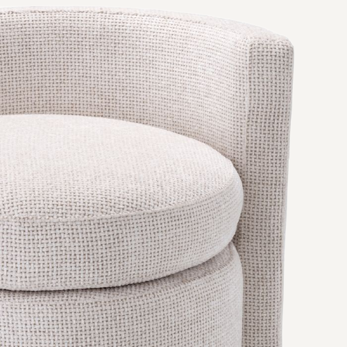 Tabouret en tissu blanc cassé