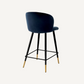Chaise de comptoir en velours bleu nuit