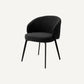 Chaise de salle à manger avec accoudoirs bouclé noir (lot de 2)