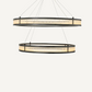Lustre en bronze et en verre mat Double