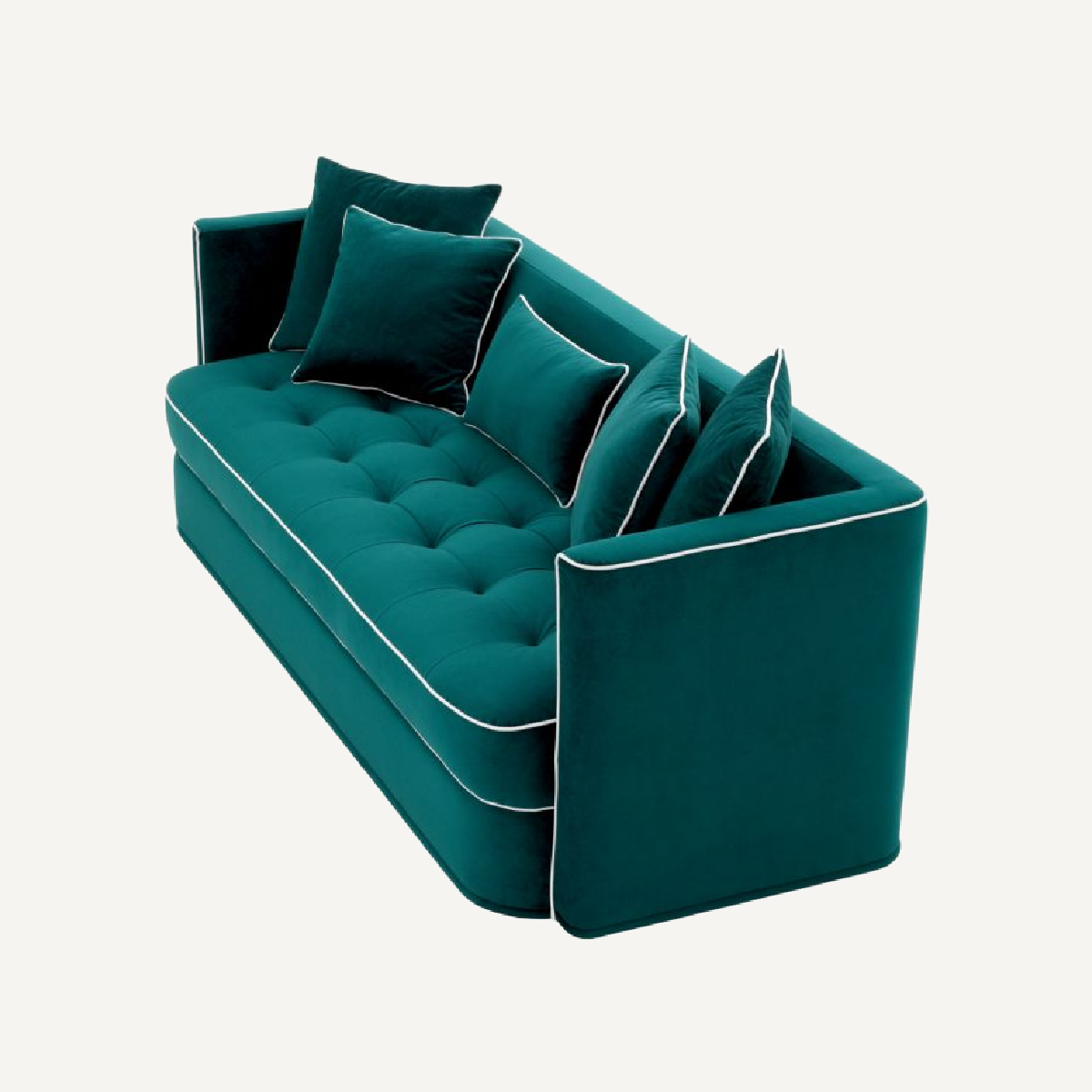 Canapé 3 places en velours turquoise