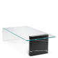 Table basse en marbre noir et verre transparent
