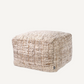 Pouf en tissu ivoire/marron