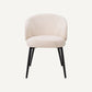 Chaise de salle à manger avec accoudoirs bouclé crème (lot de 2)