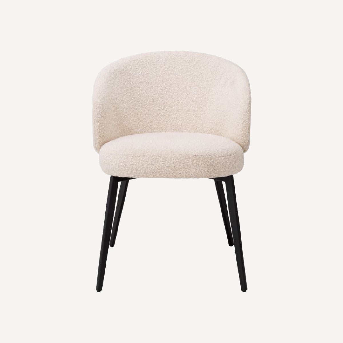 Chaise de salle à manger avec accoudoirs bouclé crème (lot de 2)