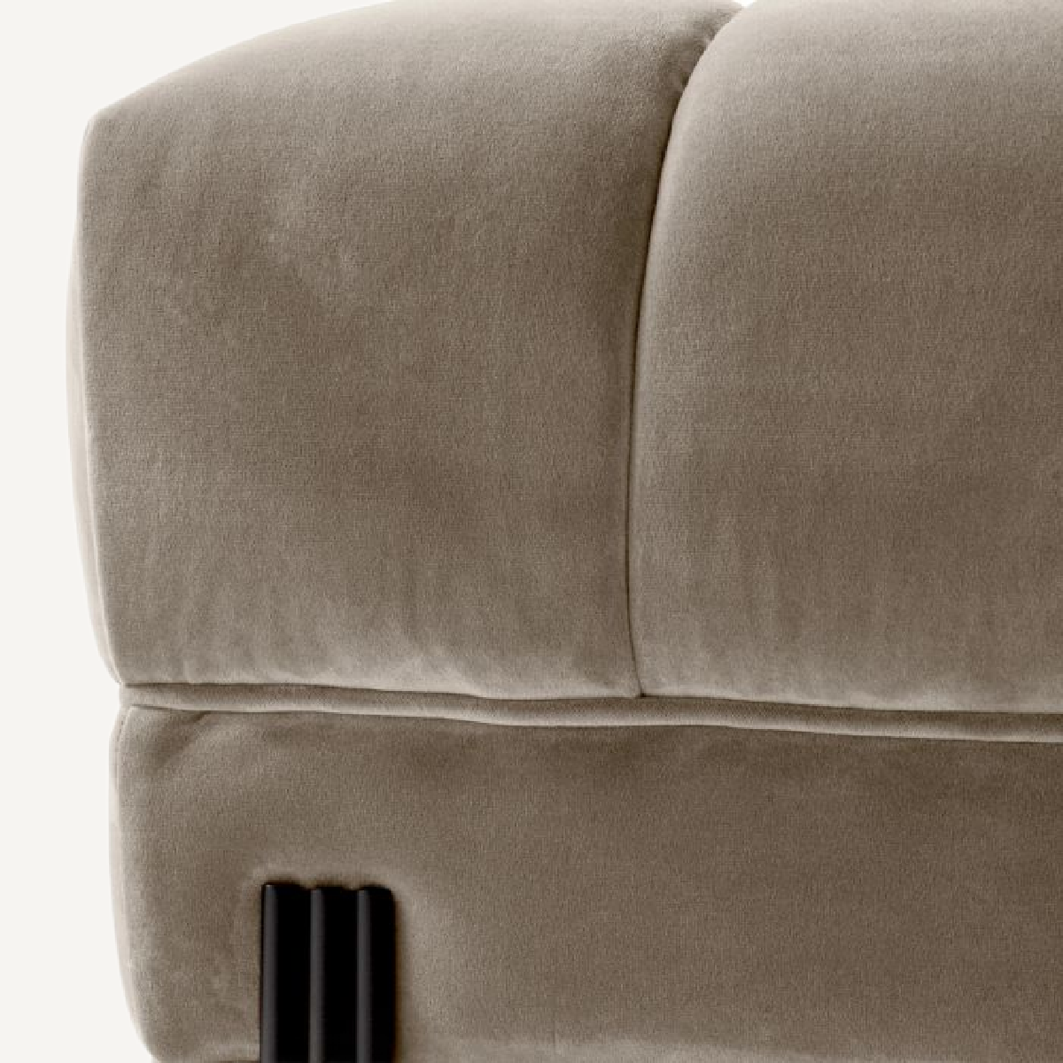 Pouf en velours greige