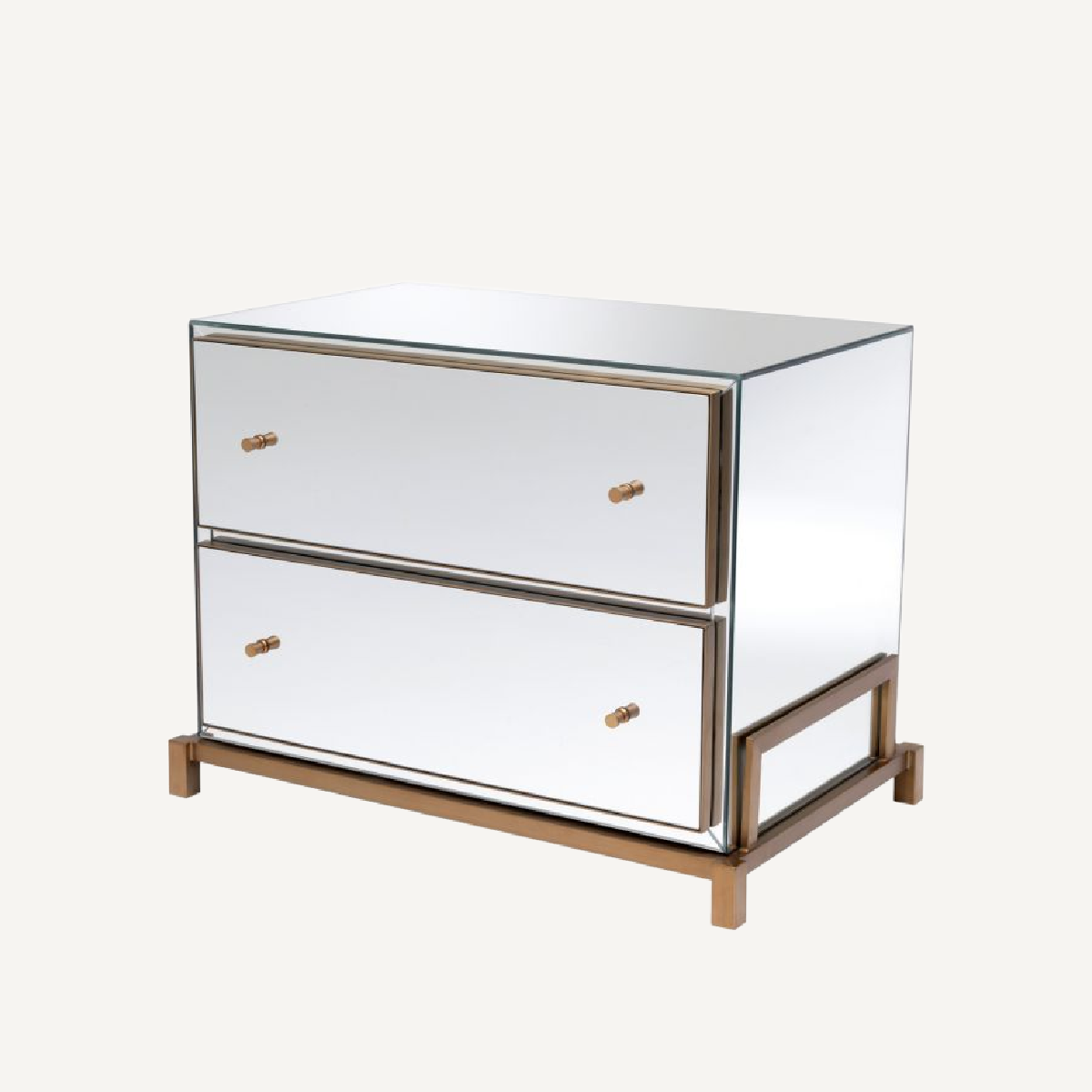 Table de chevet en verre blanc
