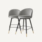 Chaise de comptoir en velours gris clair (lot de 2)