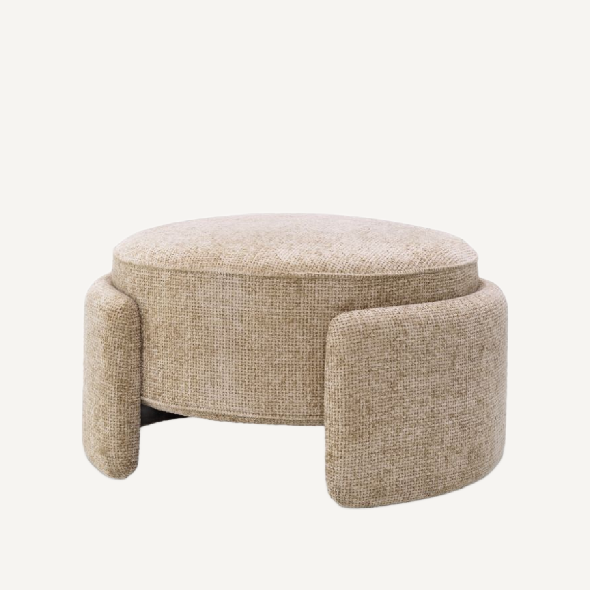 Pouf en tissu sable